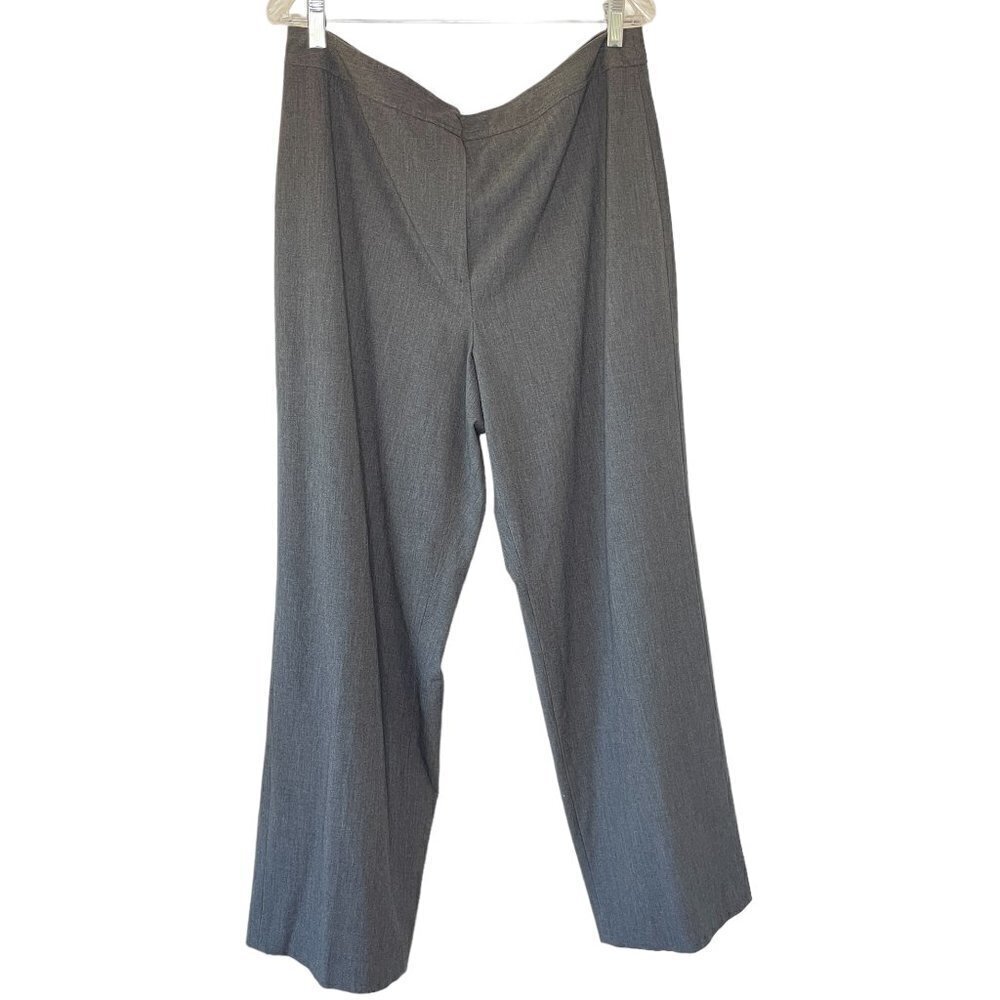 Talbots Stretch Wide Leg Grey Pants Zipper Fly Lightly Fitted with Darts in Back
